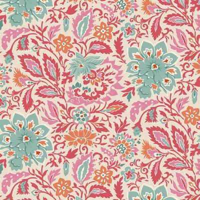 Fabric - Tilda Bon Voyage Flowerleaf Blue - Half Yard - Colorway Arts