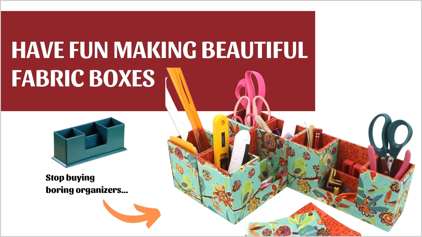 Have fun making beautiful fabric boxes at the National Cartonnage Day