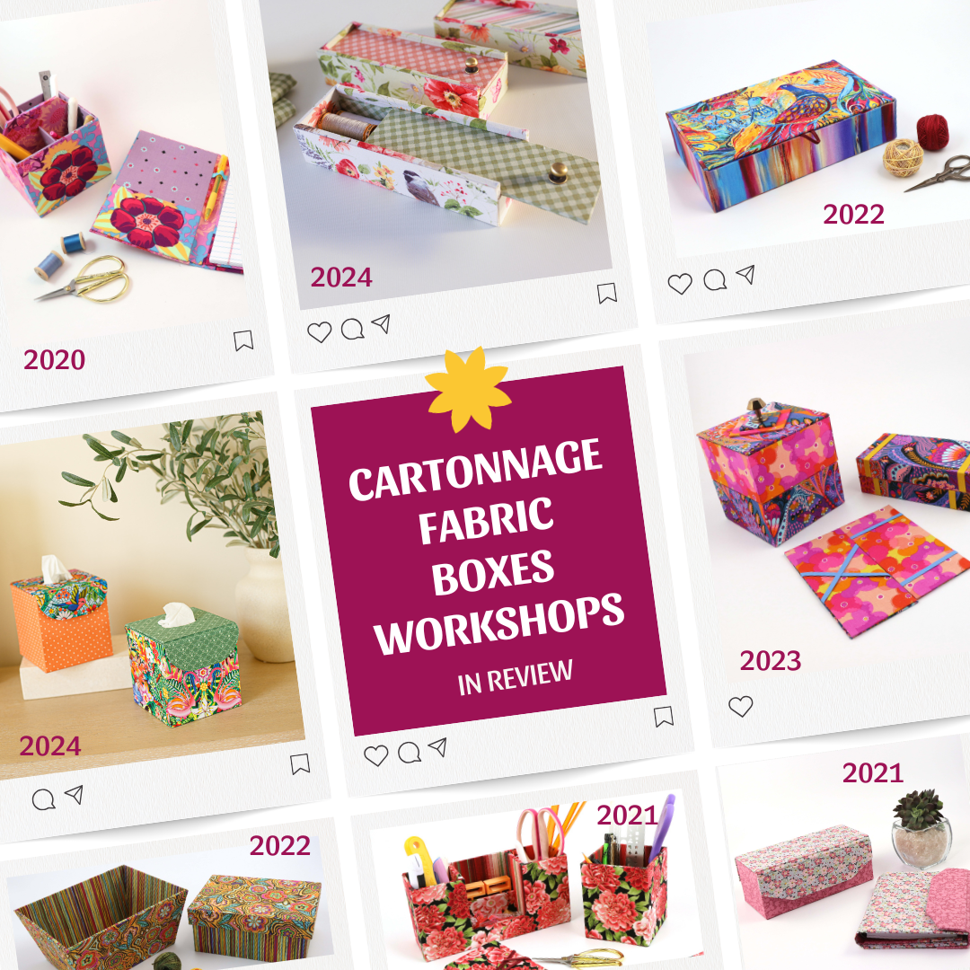 Cartonnage Fabric Boxes Workshops in review