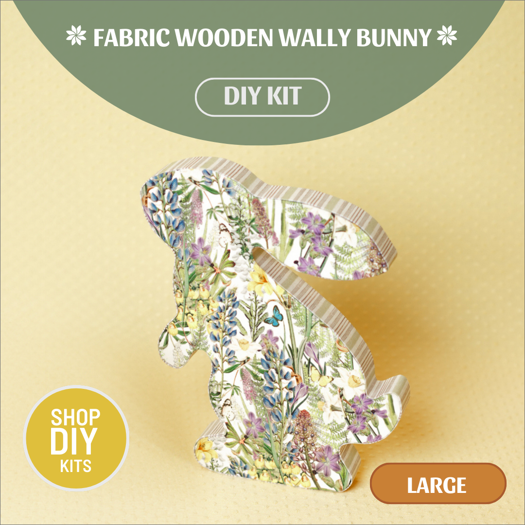 Fabric Wooden Wally Bunny - large, DIY kit W01