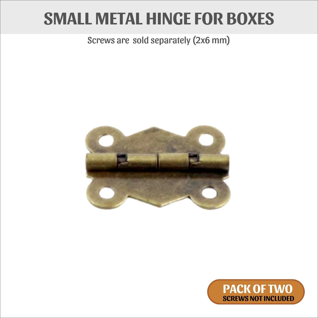Small metal hinge for boxes, pack of 2, HD46 - Colorway Arts