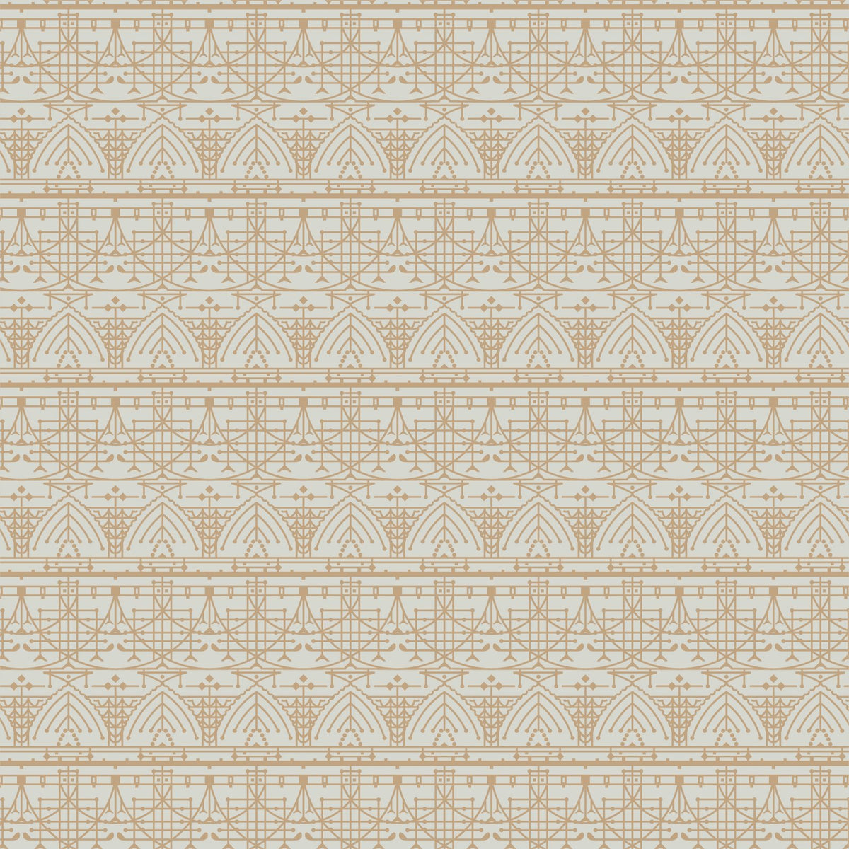 Fabric - The House Beautiful Design B - Soft Gray - Frank Lloyd Wright - Half Yard