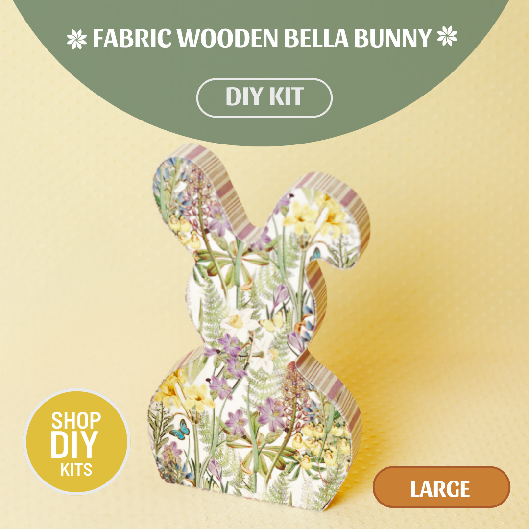 Fabric Wooden Bella Bunny - large, DIY kit W02