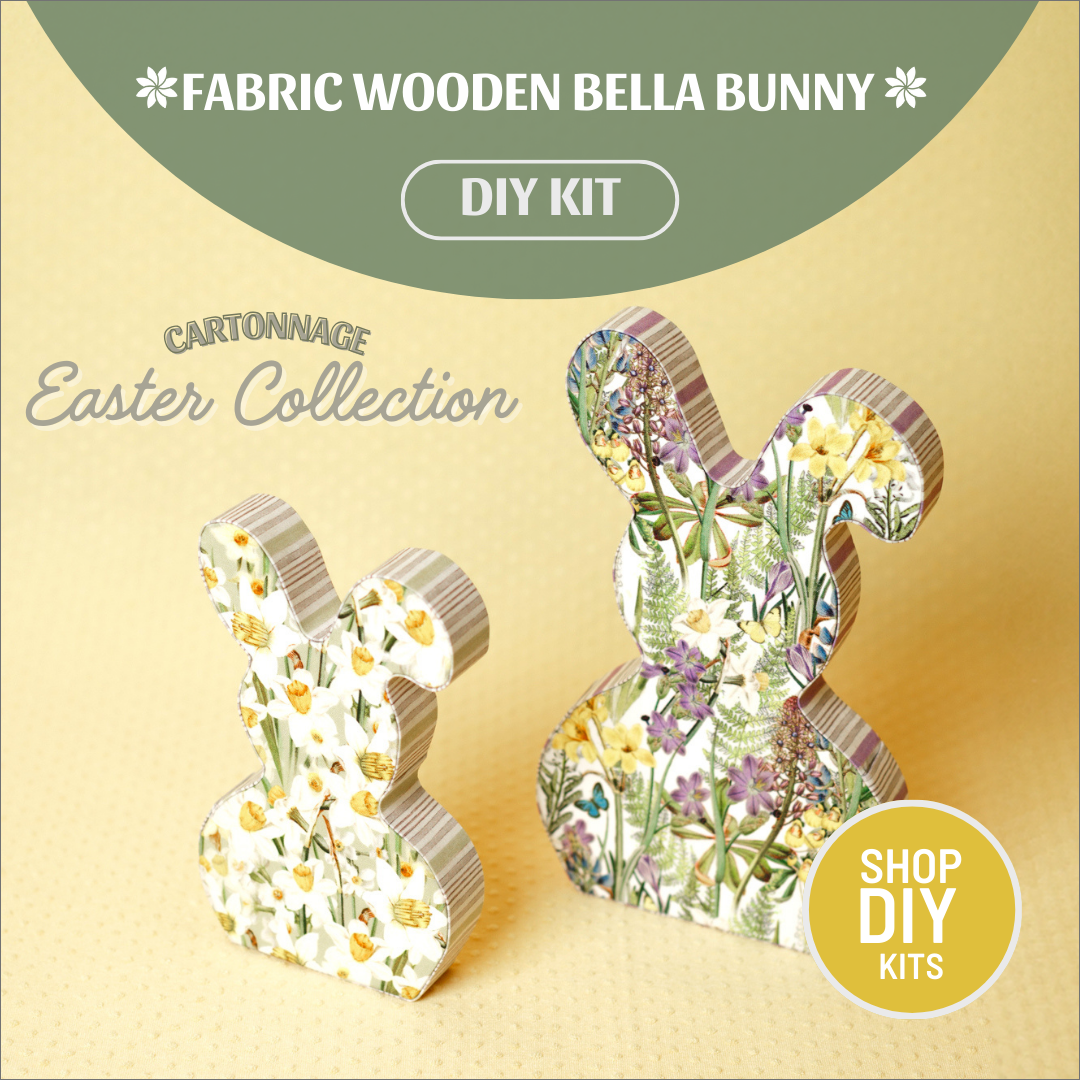 Fabric Wooden Bella Bunny - small, DIY kit W02a