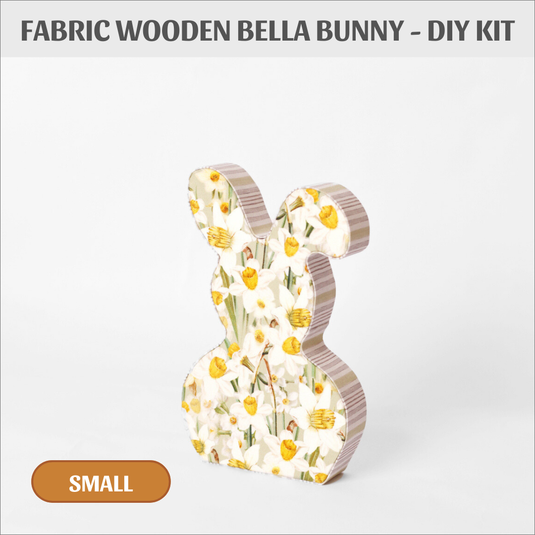 Fabric Wooden Bella Bunny - small, DIY kit W02a