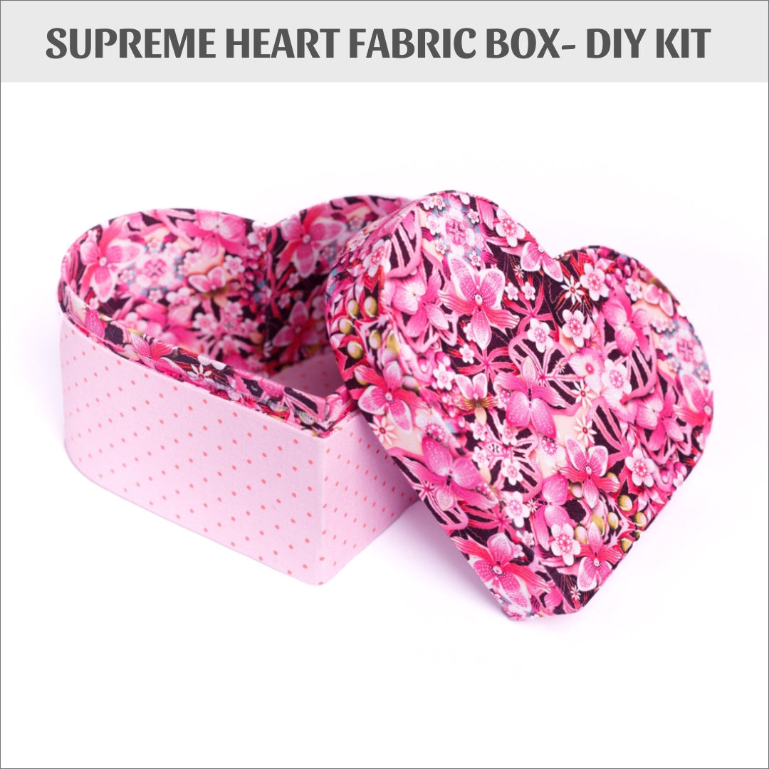 Supreme Heart fabric box DIY kit, cartonnage kit 238