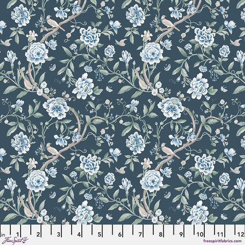 Fabric - Porcelain Garden - Navy - Southwold Blue Collection - Half Yard