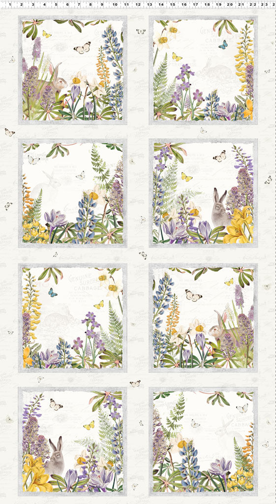 Fabric - Spring Garden - Light Cream - Katie Pertiet - Panel