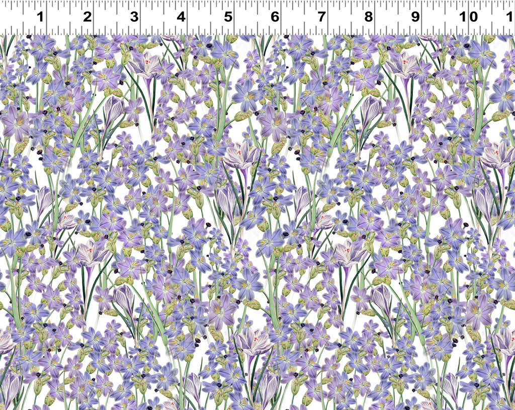 Fabric - Spring Garden Digital Floral - Purple - Katie Pertiet - Half Yard