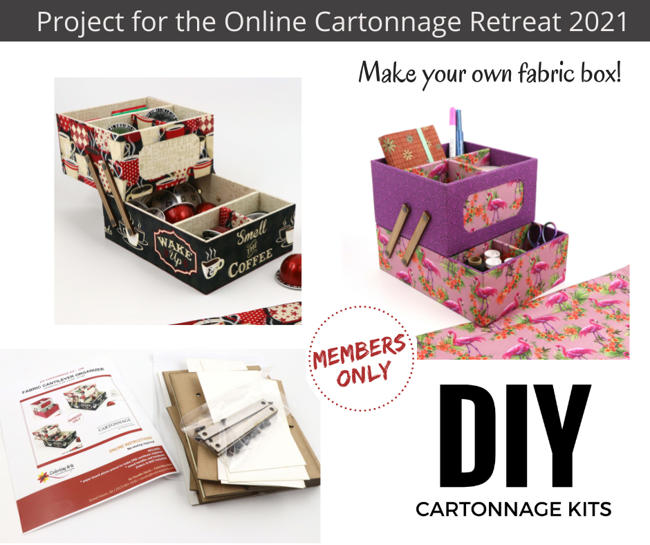 Fabric k-cup box DIY kit, cartonnage kit 143, online instructions incl -  Colorway Arts