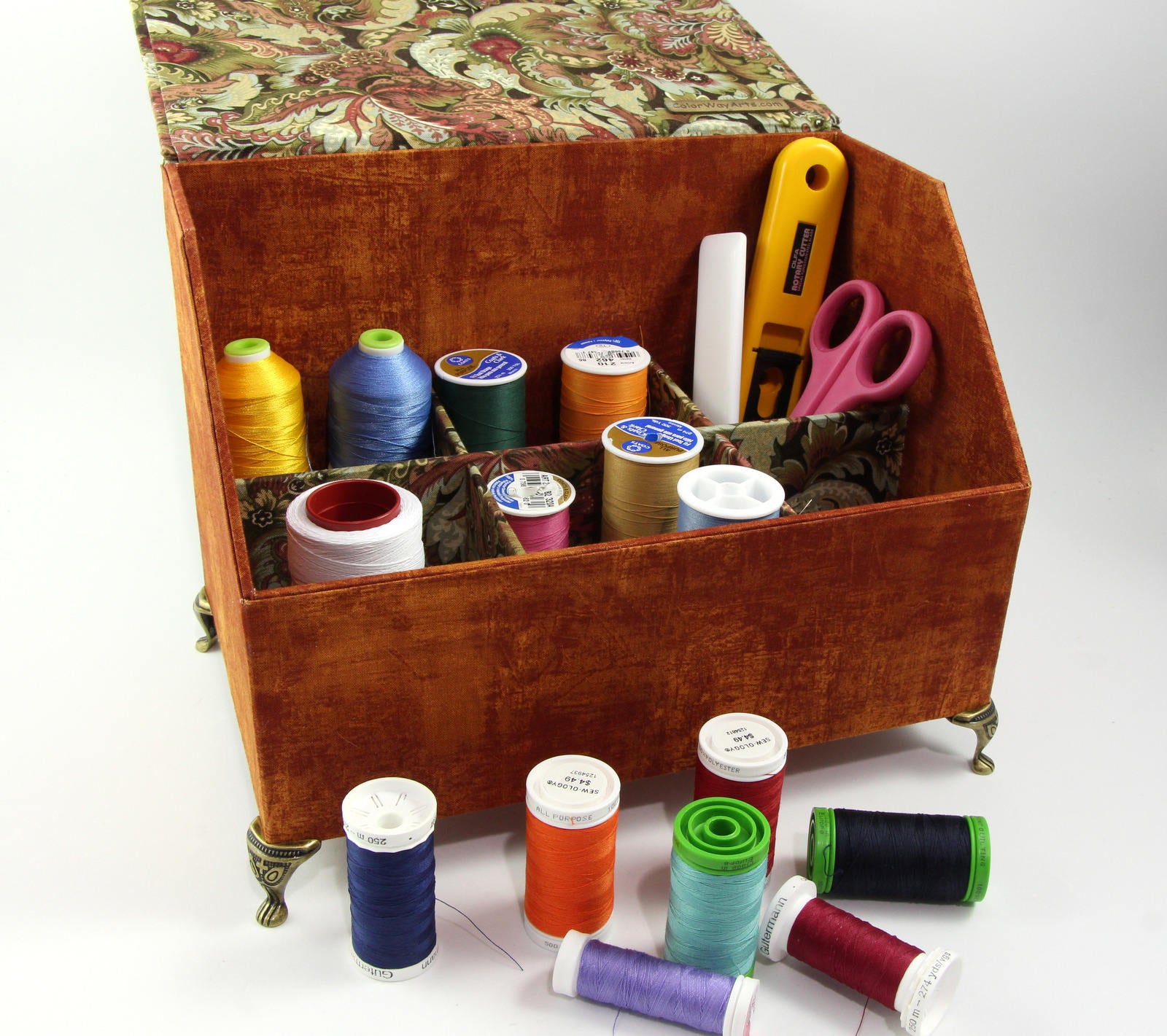 Fabric caddy organizer DIY kit, cartonnage kit 170 - Colorway Arts