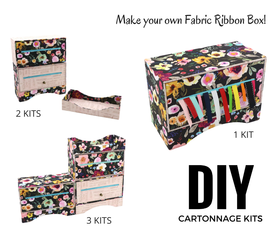 Fabric k-cup box DIY kit, cartonnage kit 143, online instructions incl -  Colorway Arts