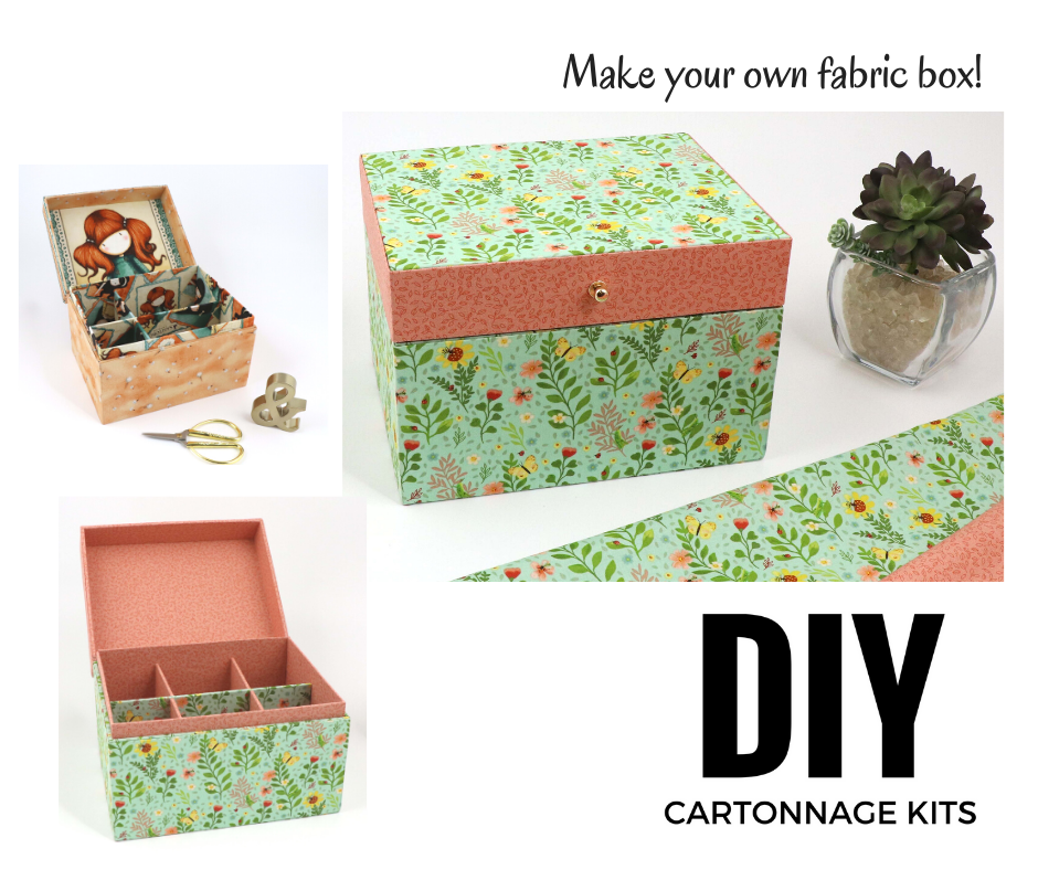 Fabric photo art caddy DIY kit, picture cube, photo caddy, cartonnage -  Colorway Arts
